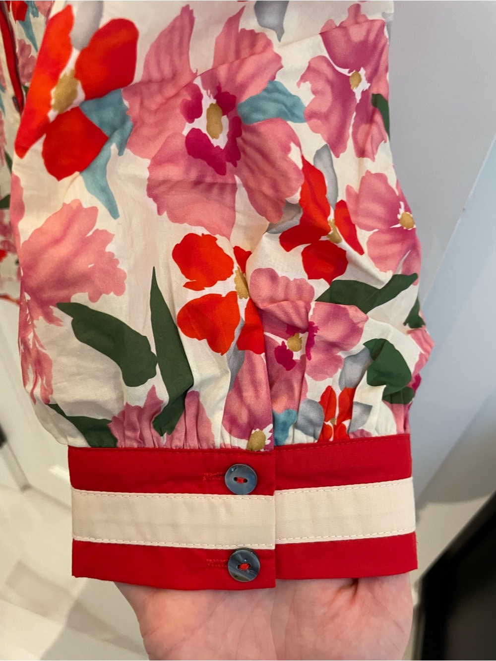Pink Floral Button-Front Top - Picture 4 of 4